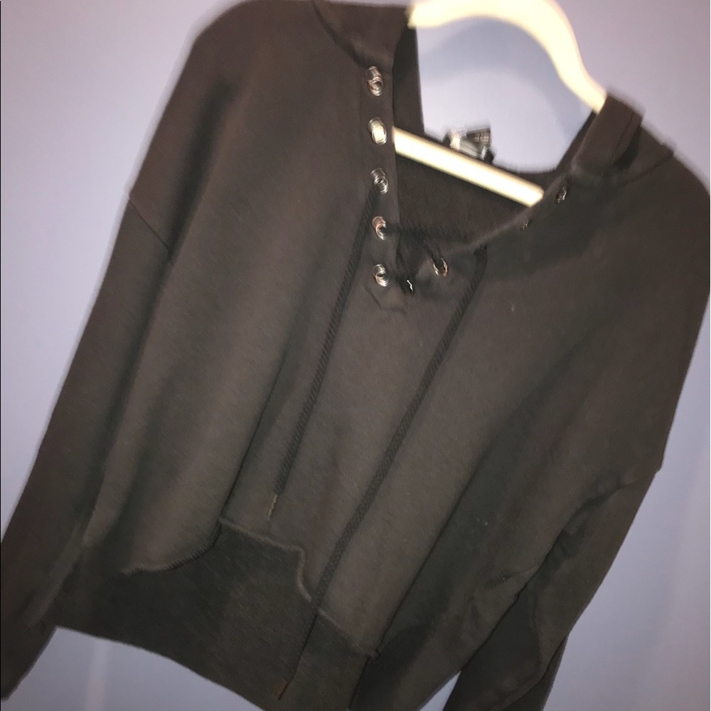 Lace up sweatshirt