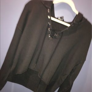 Lace up sweatshirt