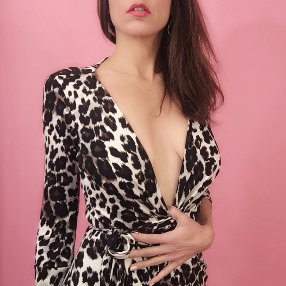 Diane Von Furstenberg Leopard Print Wrap Dress