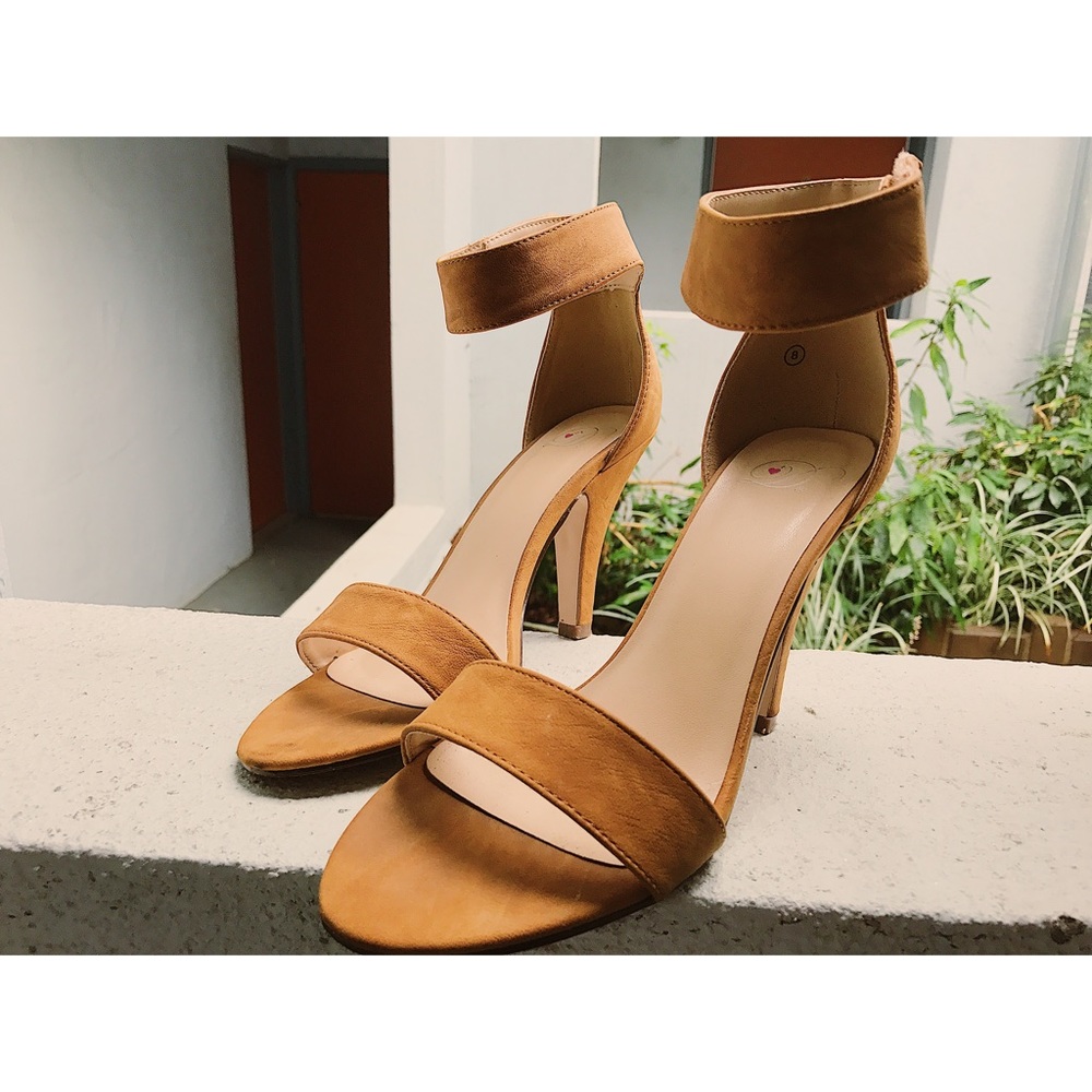 Tan strap heels