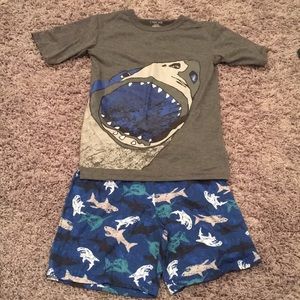 Boys shark pajamas and soccer pajamas