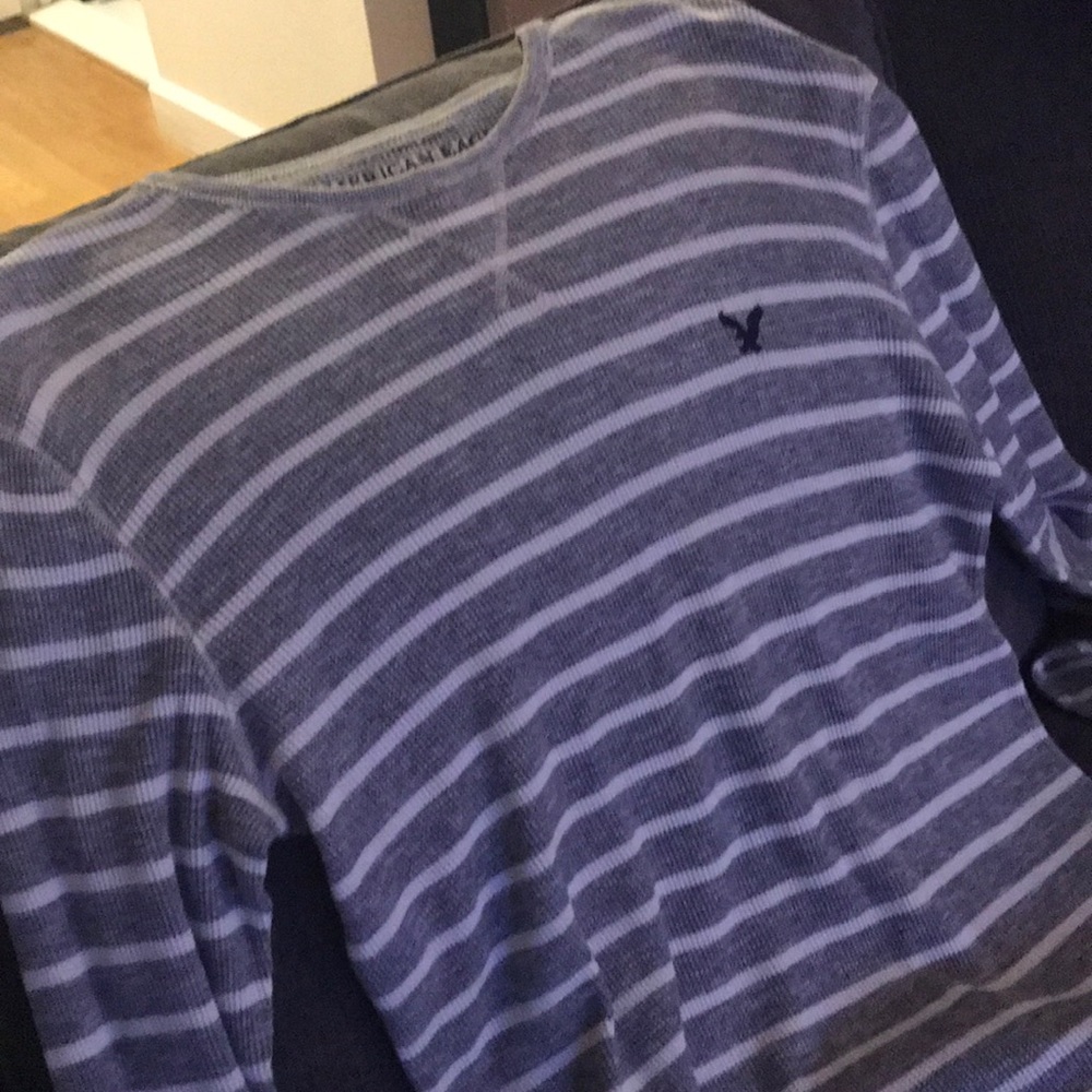 American Eagle ribbed long sleeve striped shirt!