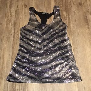 silver and black racerback