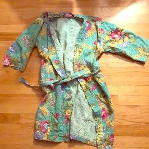 Anthropologie short robe 3/4 sleeves floral