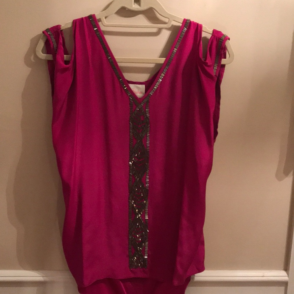 Parker Silk Tank Top w/ Beaded Detailing