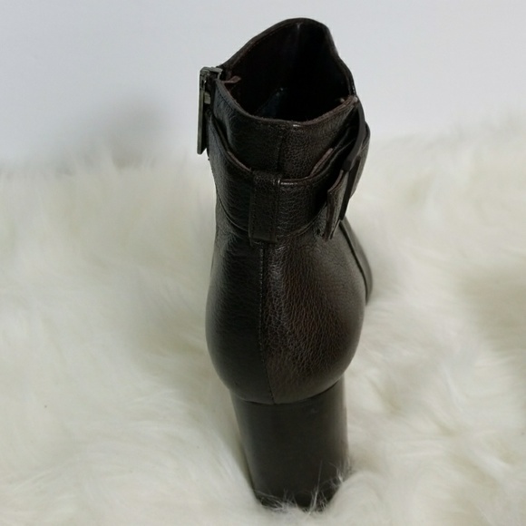 Aquatalia Vanie Brown Leather Ankle Boots Size 9.5 - Picture 3 of 5