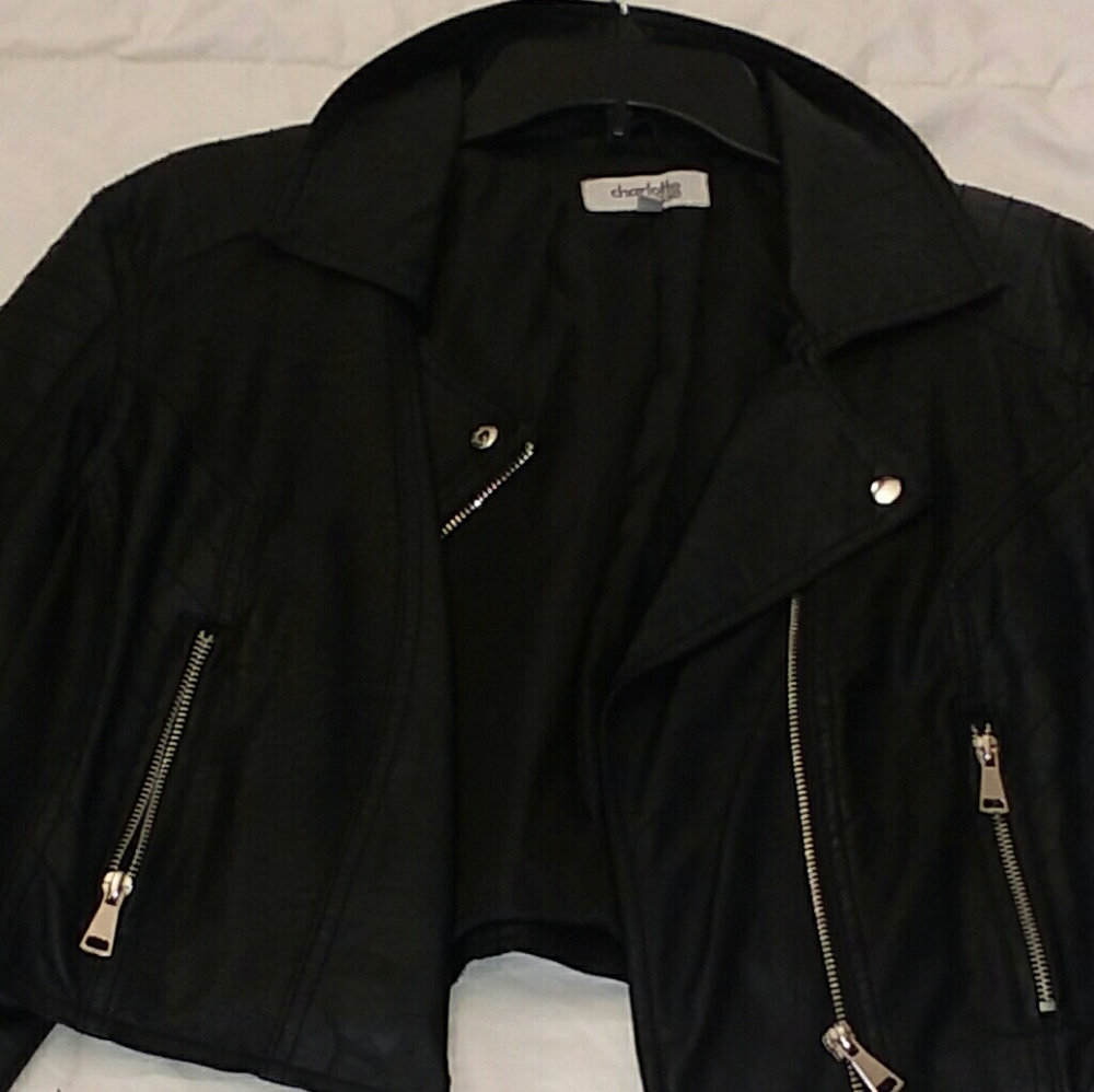 Charlotte Russe Cropped Faux Leather Jacket