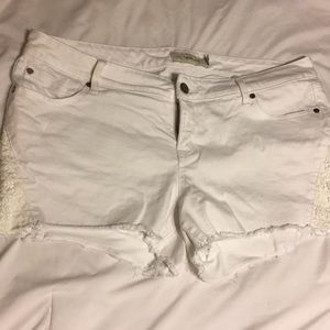 Torrid White frayed shorts