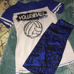 Justice volleyball tshirt & leggings