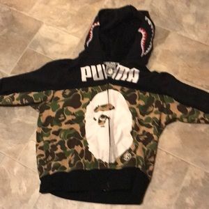 Large Bape/Puma zip up hoodie