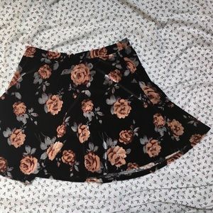 Forever 21 Rose Velvet Skater Skirt