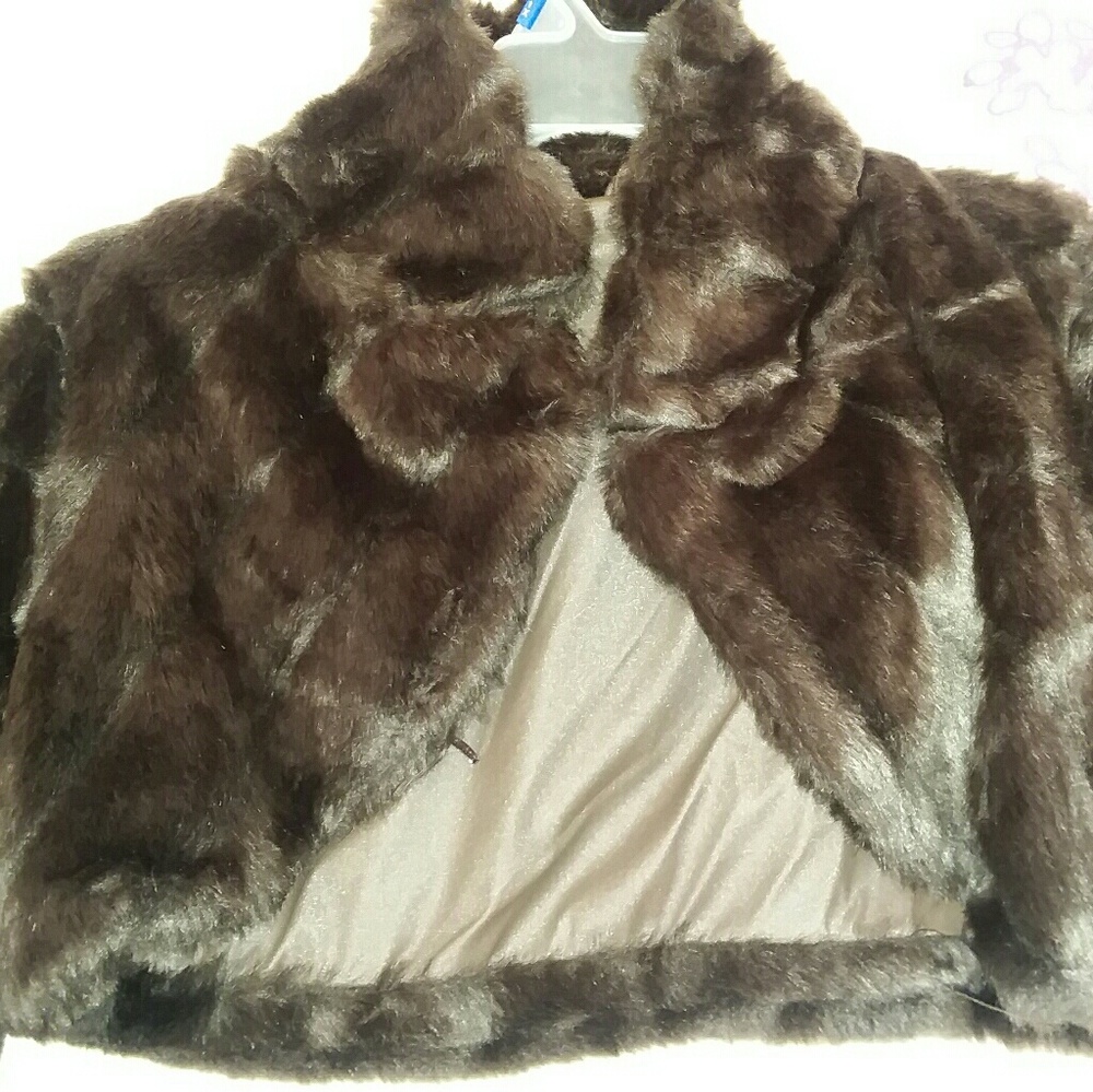 Faux Cropped Fur Coat