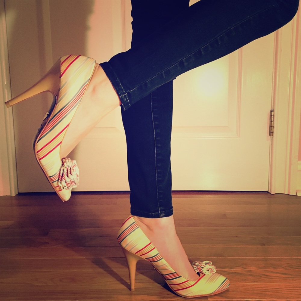 Betsey Johnson High Heel Pumps with Rosette