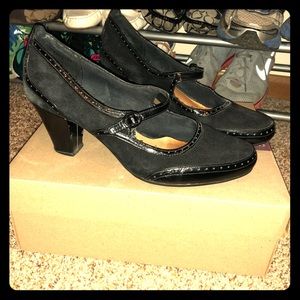 Clarks Artisan Black Suede Mary Jane - Size 12