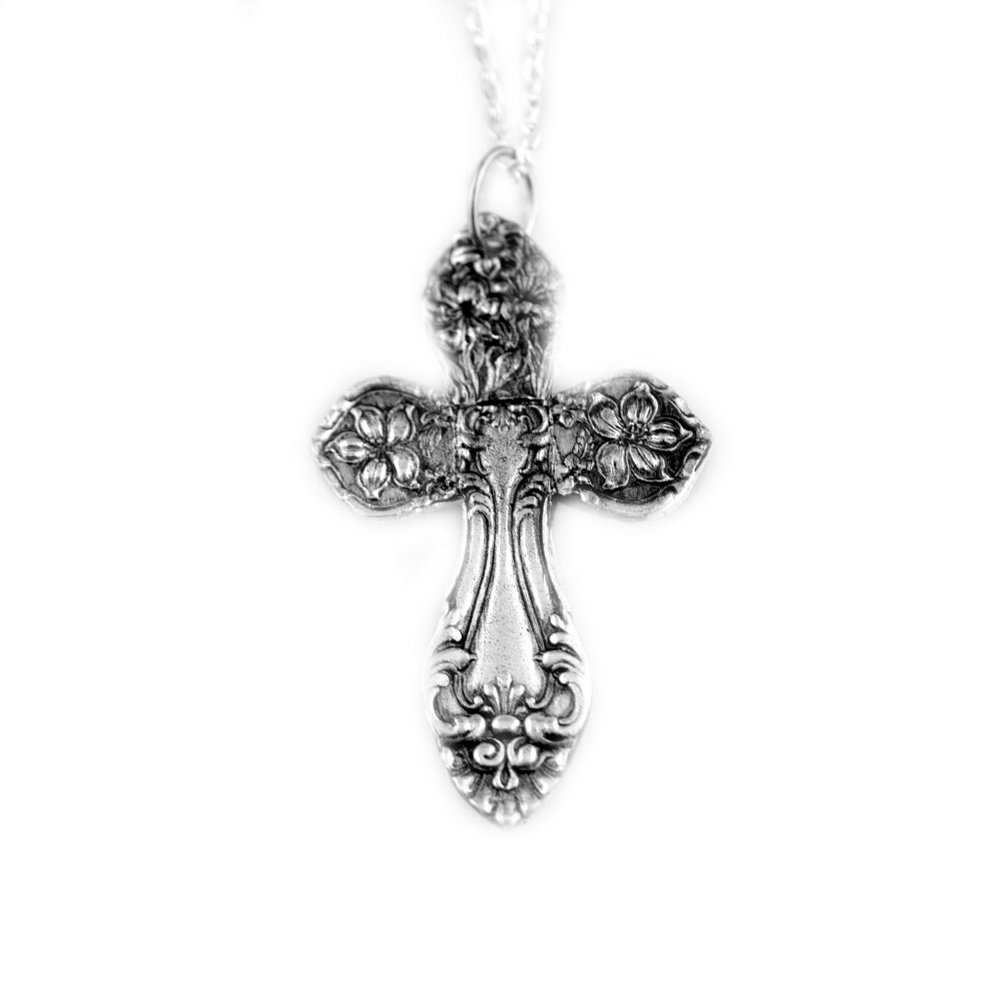 Spoon cross pendant