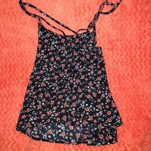 Hollister Dark Blue with Floral Pattern Blouse😍💖