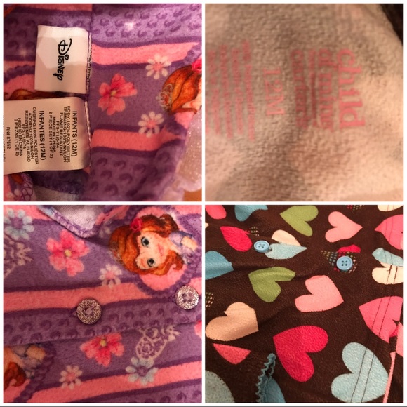 💜Lot of 2 Pajama Sets. Disney & Carters 12 Months - Picture 4 of 4