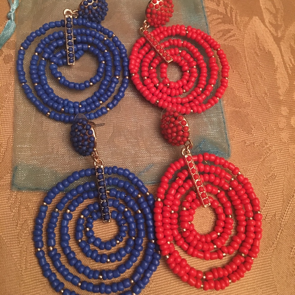 Earring set coral and blue earrings