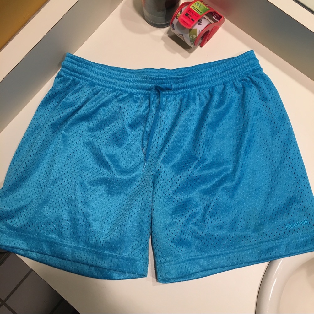 Women’s Aqua Blue Reebok Athletic Shorts