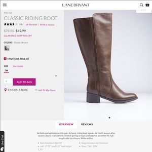 lane bryant clean riding boot wide width wide calf
