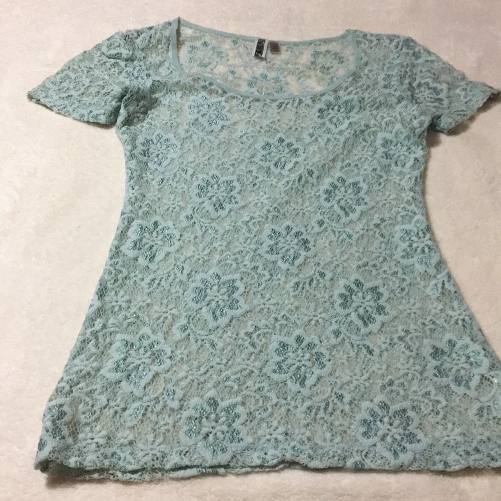 Mint lace top