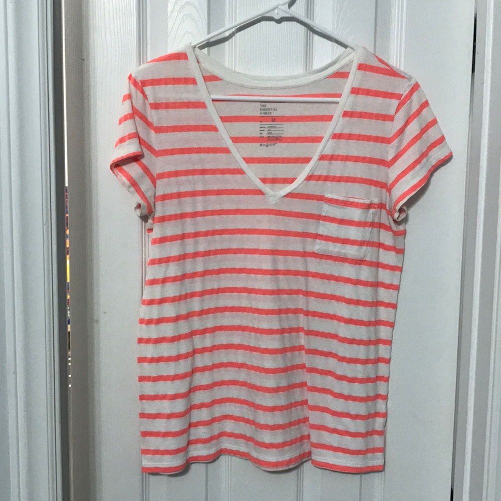 Pink and white stripes tee (Gap)