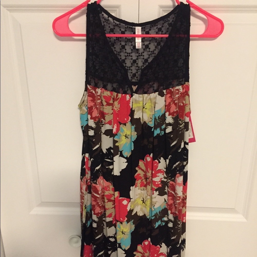 Target Black/Colored Flower Dress New w/ Tags