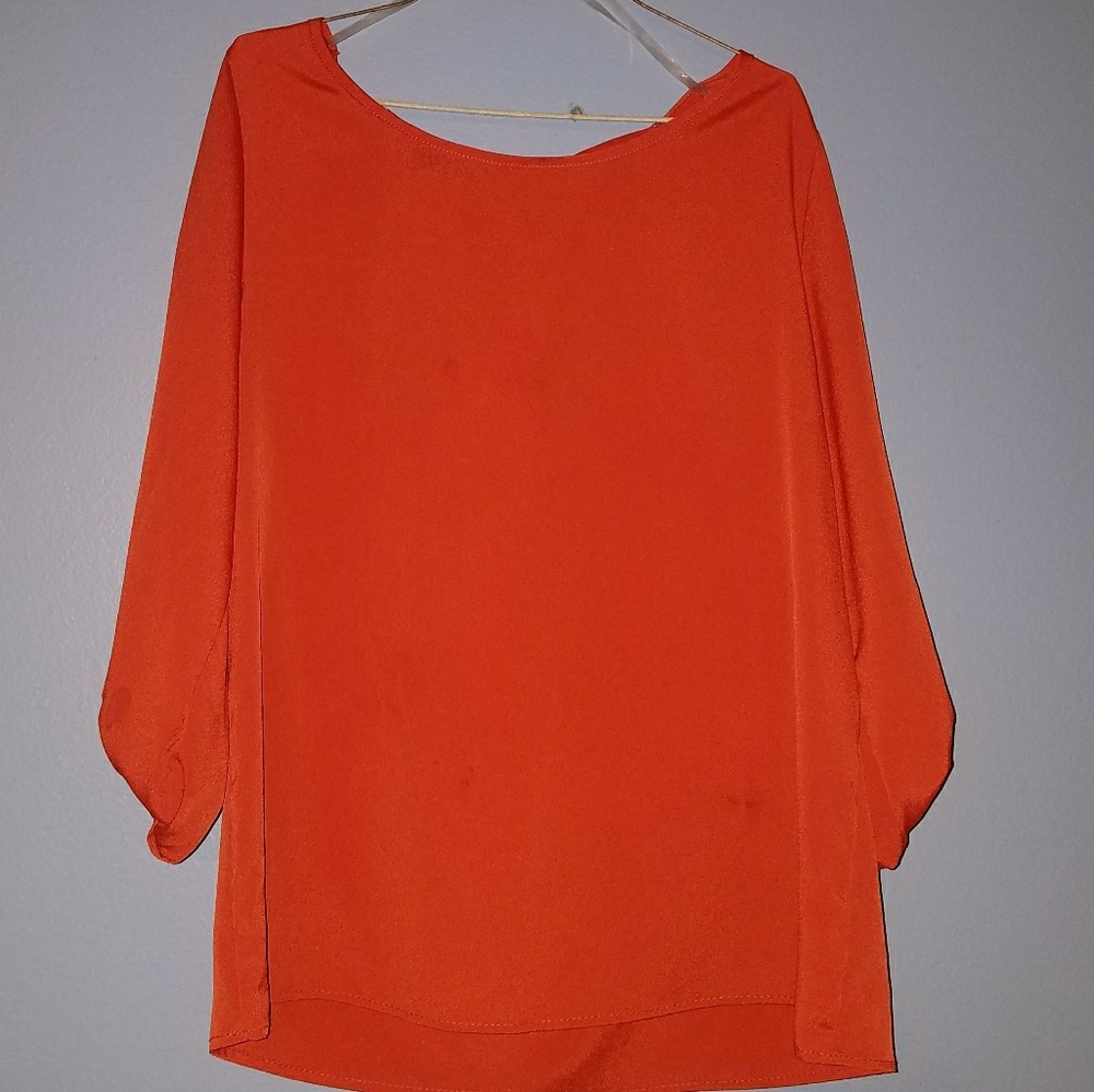 Deep Orange Silky Shirt