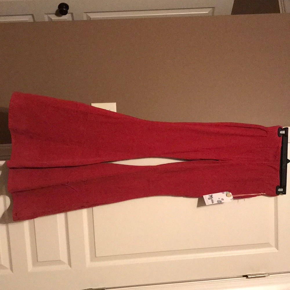 ShowMeYourMumu red, corduroy flared pants