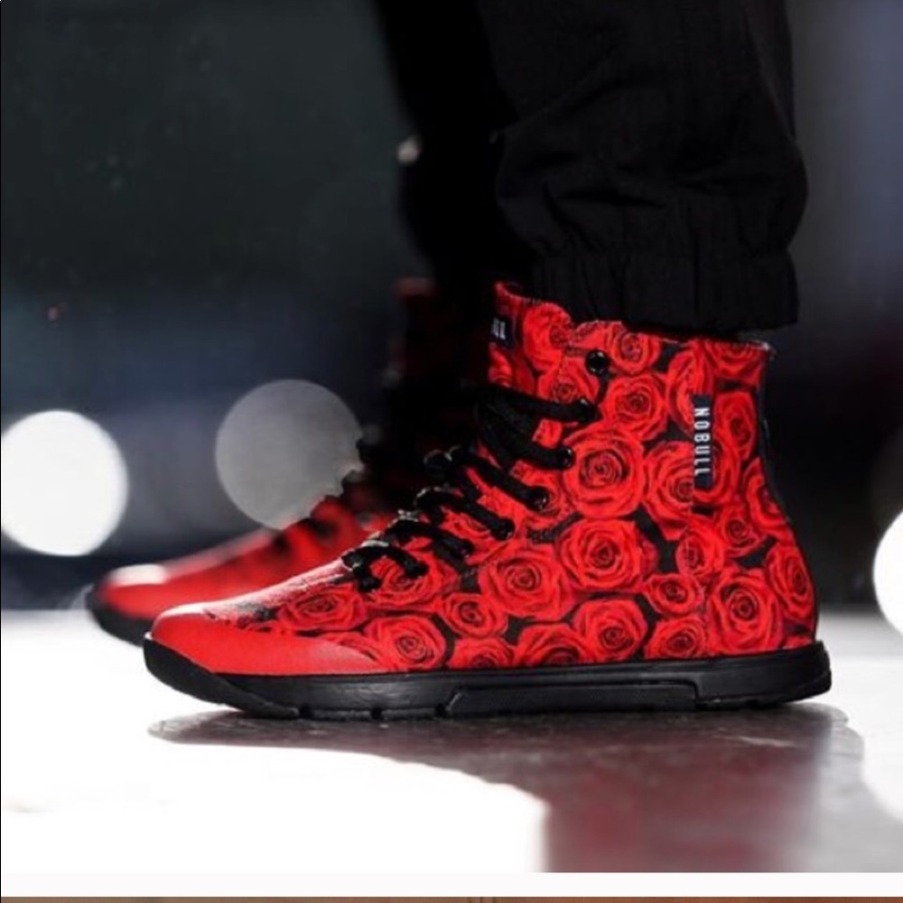 ISO red rose nobull shoes, trainers, high tops