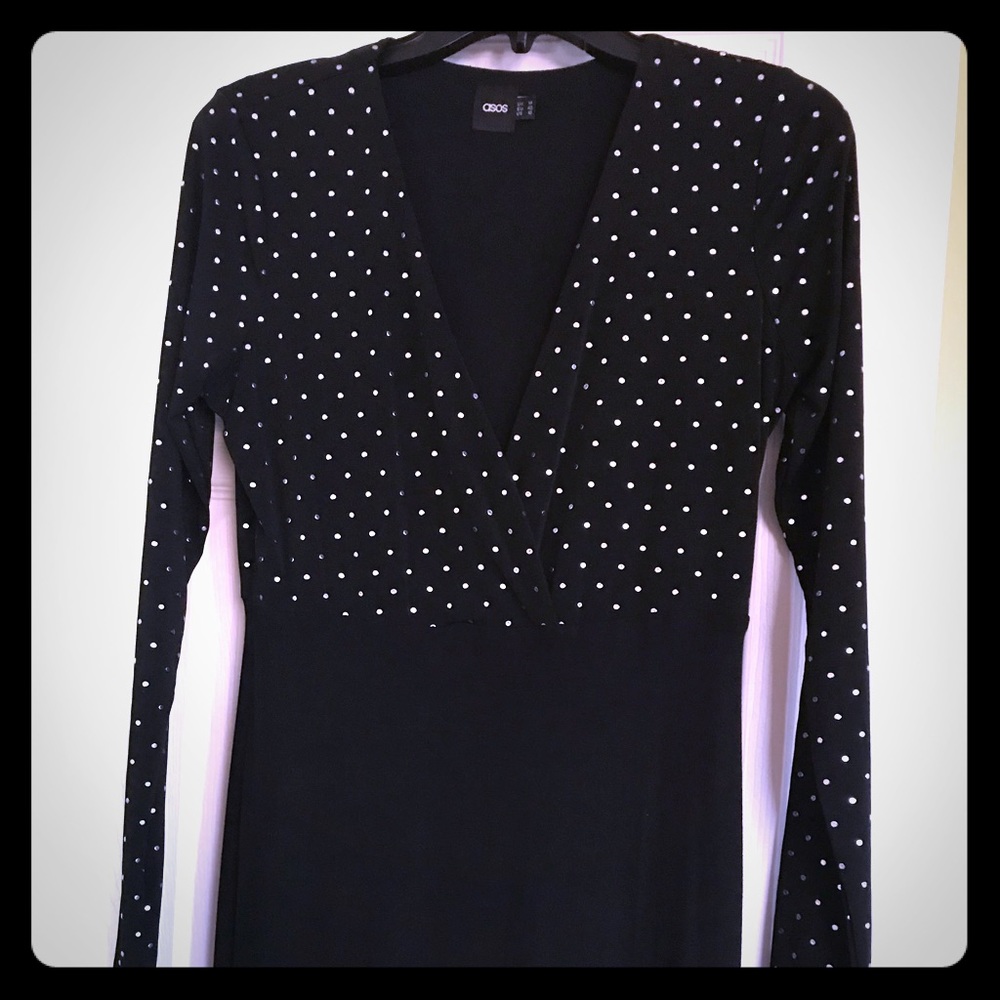 Brand new ASOS evening dress. Black and silver