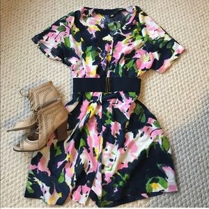 H & M floral dress with belt