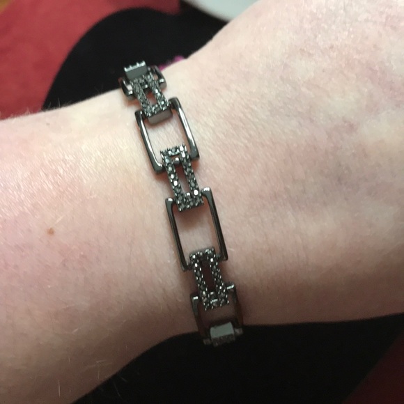 Gunmetal & crystal Lia Sophia bracelet - Picture 3 of 5