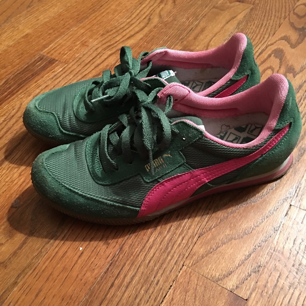 Puma Green/Pink Lab II Sneakers - Size 7