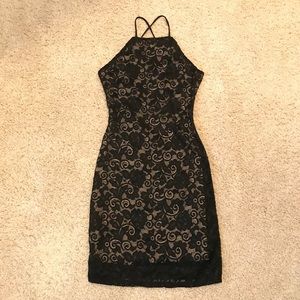 ***SOLD*** Black Lace High Neck Bodycon Dress
