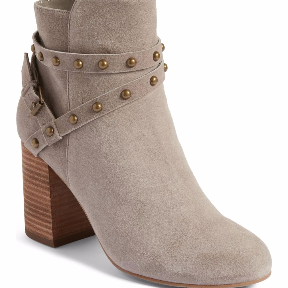 Kolo Flared-Heel Studded Booties