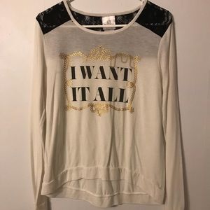 I want it ALLLLLLL! Adorable Long Sleeve Tee! XL!