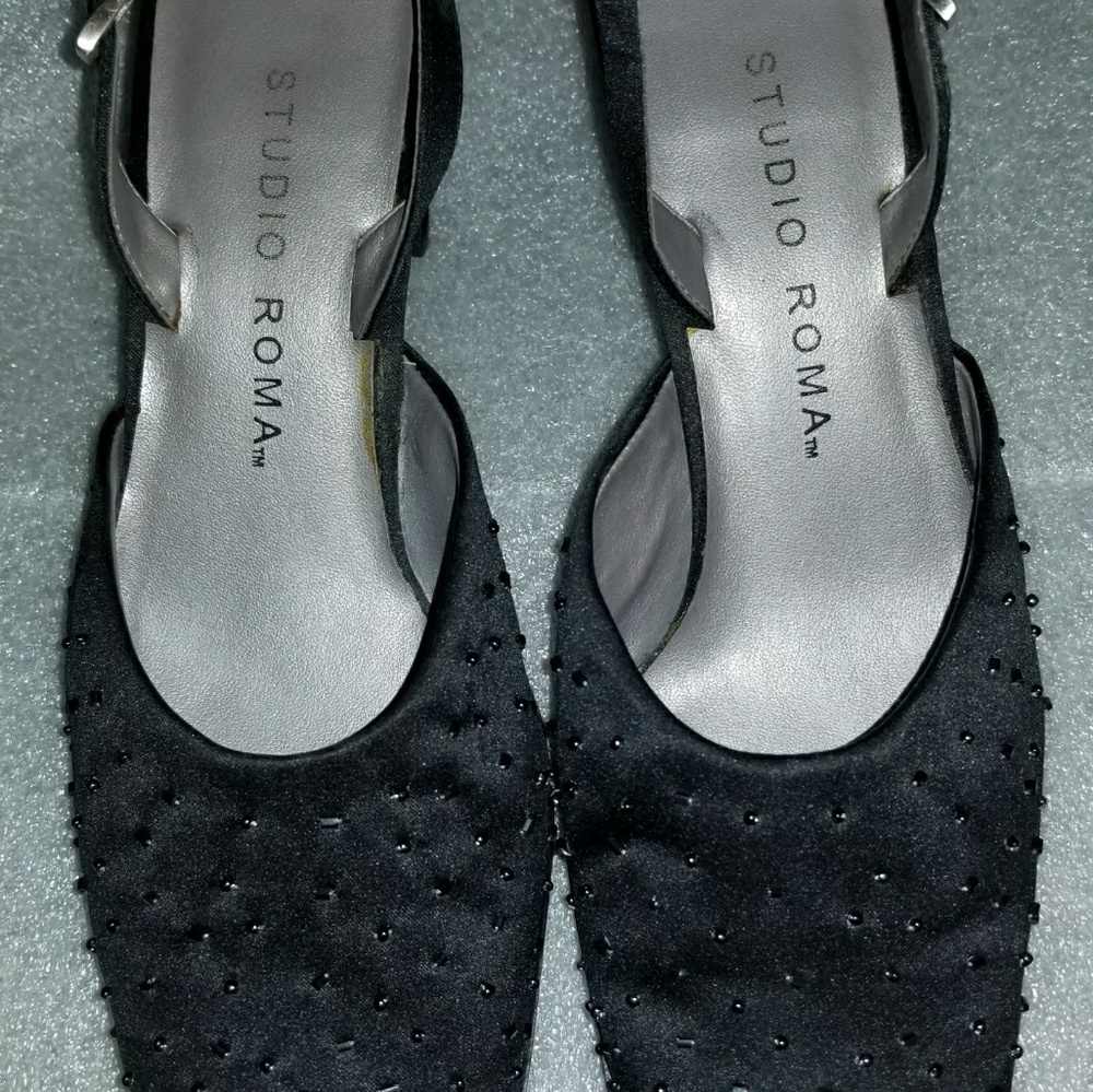 Women's sequin sling dress heel