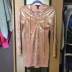Blush Velvet Cocktail Dress Medium