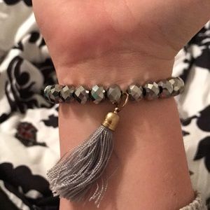 Silver tassel bracelet