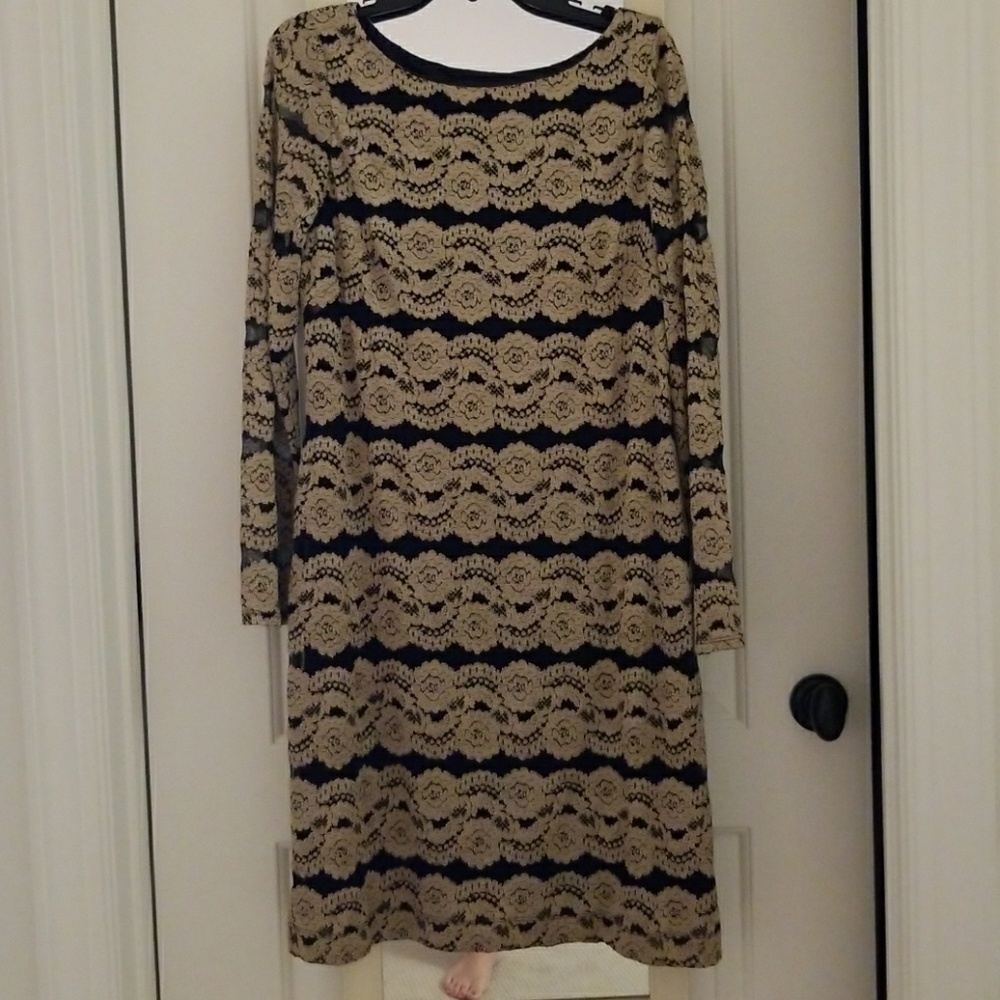 Black and Gold Lace Dress