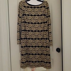 Black and Gold Lace Dress