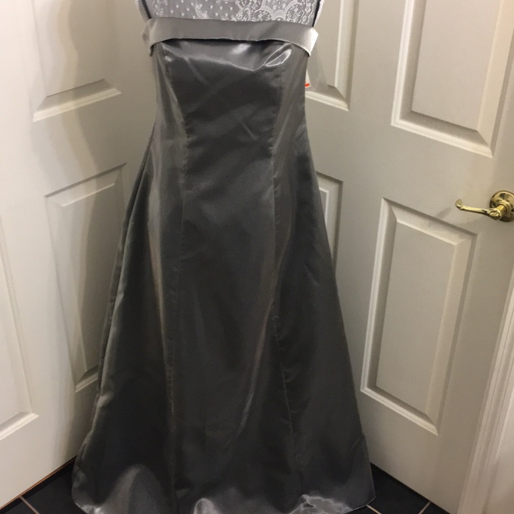 Silver Grey shimmery evening gown