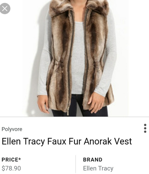 💙Ellen Tracy💜Faux Fur Anorak Vest💙 - Picture 5 of 5
