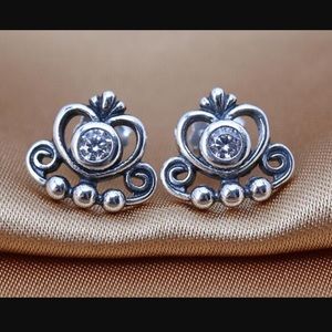 PANDORA  My Princess Tiara Stud Earrings, Clear CZ
