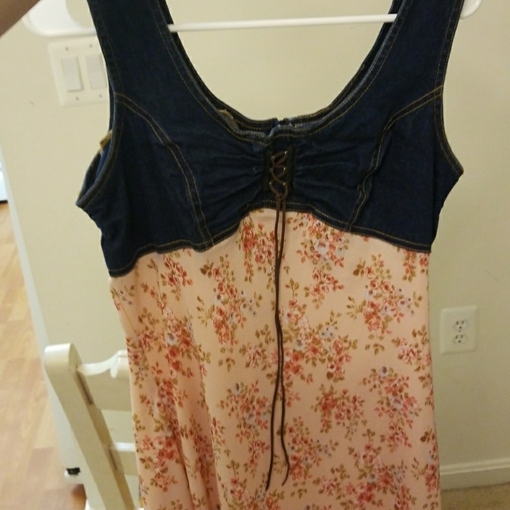 L Marla Kim jean topped dress