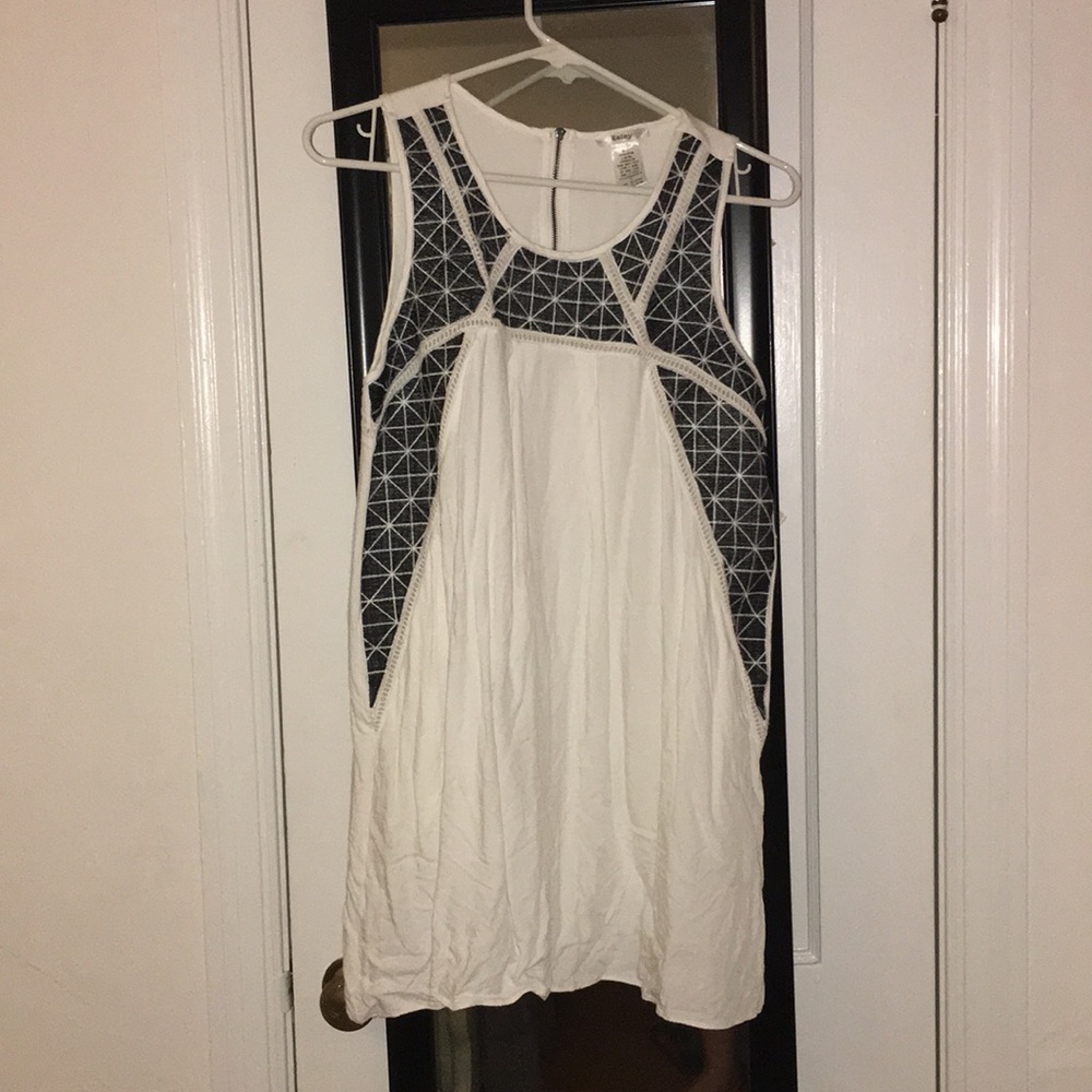 Black and white shift dress
