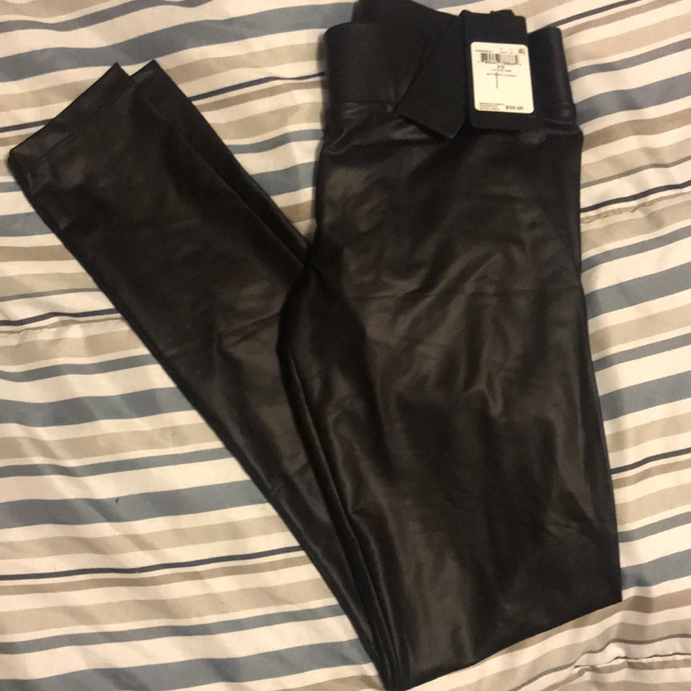 Black leather leggings