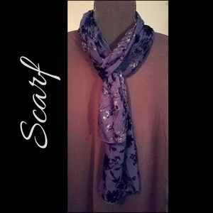 Navy Blue Scarf (sheer with velvet pattern)