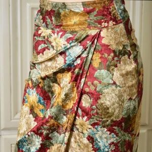 Size S Womens Floral Velvet Sarong Long Skirt